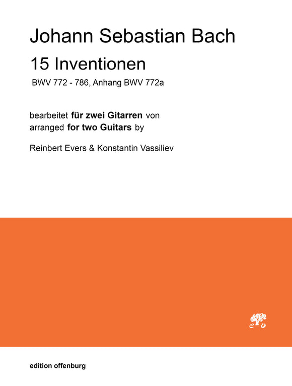 Johann Sebastian Bach: 15 Inventionen für zwei Gitarren