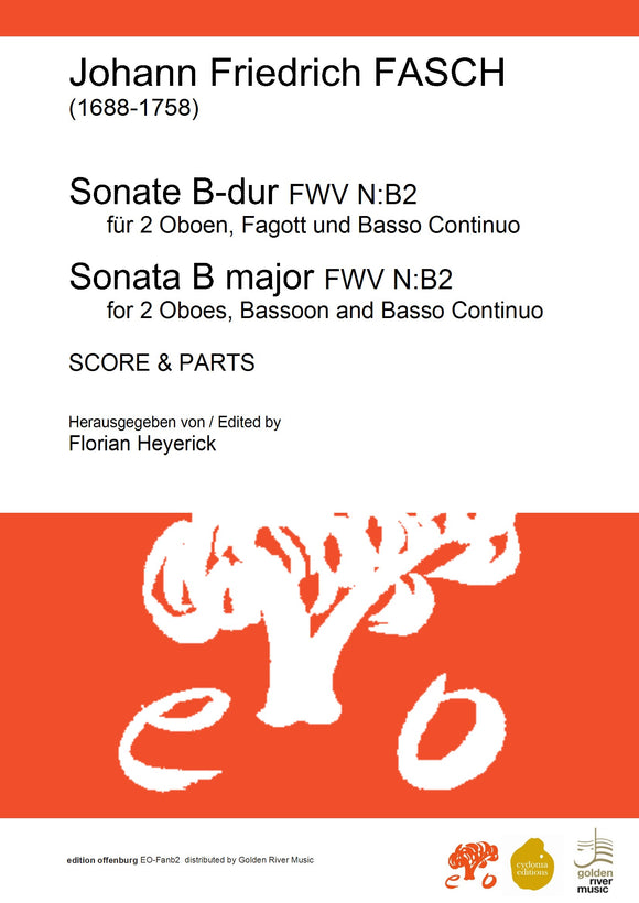 Fasch, Johann Friedrich: Sonata B major FWV N:B2, for 2 Oboes, Bassoon & B.c.