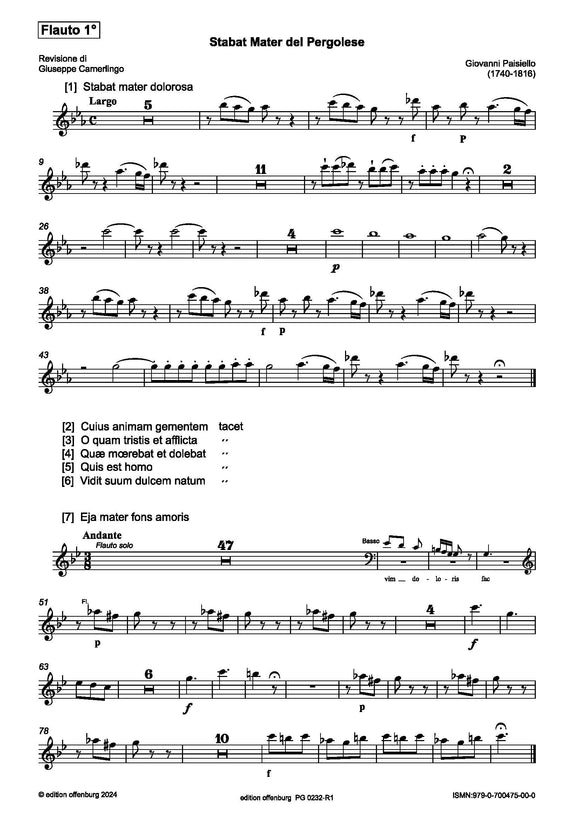 Paisiello, Giovanni: Stabat Mater del Pergolese (Winds section)