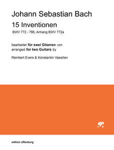 Johann Sebastian Bach: 15 Inventionen für zwei Gitarren