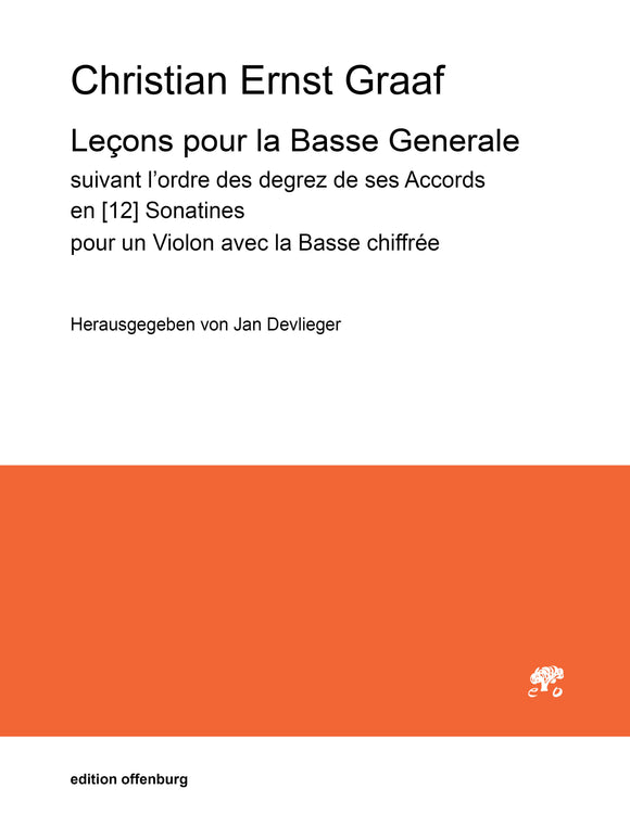 Christian Ernst Graaf: Leçons pour la Basse Generale