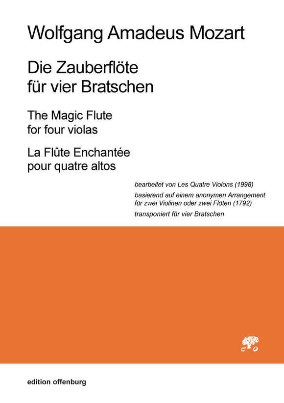 Wolfgang Amadeus Mozart: Die Zauberflöte for 4 Violas